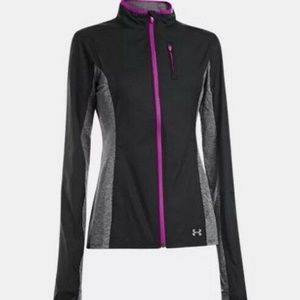 Under Armour Womens ColdGear Storm Impassable Jacket Semi Fitted Black Purple